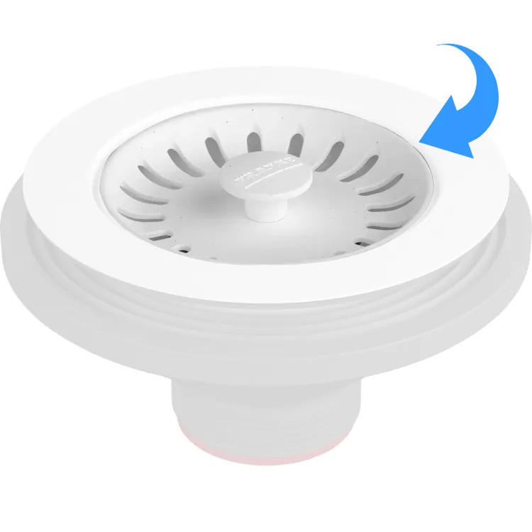 Franke Colorline Basket Replacement Strainer Assembly with Stopper, Polar White - 900-PWT-BASKET