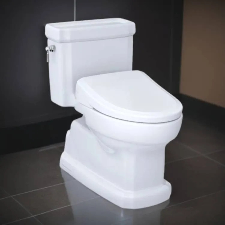 TOTO Guinevere WASHLET+ One-Piece Toilet with S7 Bidet Seat, 1.28 GPF, Auto-Flush, Cotton White - MW9744724CEFGA#01