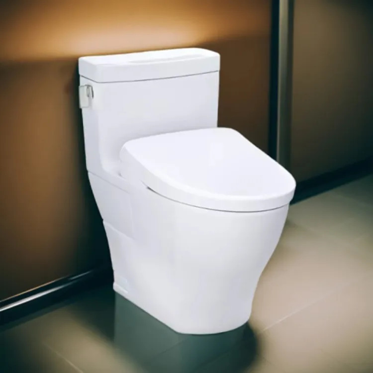 TOTO Legato WASHLET+ One-Piece Toilet with S7A Bidet Seat, Auto-Open/Close, 1.28 GPF, Auto-Flush, Cotton White - MW6244736CEFGA#01
