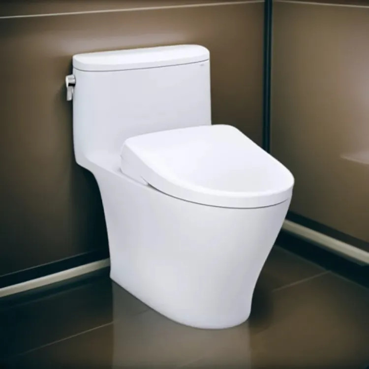 TOTO Nexus WASHLET+ One-Piece Toilet with S7A Bidet Seat, Auto-Open/Close, 1.28 GPF, Auto-Flush, Cotton White - MW6424736CEFG#01