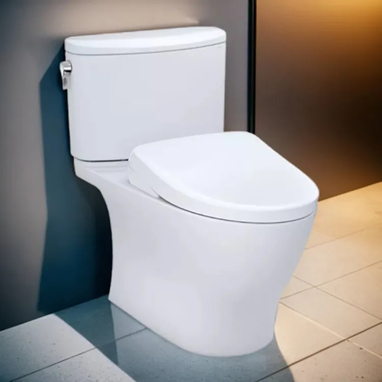 TOTO Nexus Two-Piece Skirted Toilet w/ WASHLET+ (S7), Auto-Flush, Elongated, Universal Height, 1.28 GPF, Cotton White - MW4424726CEFG#01