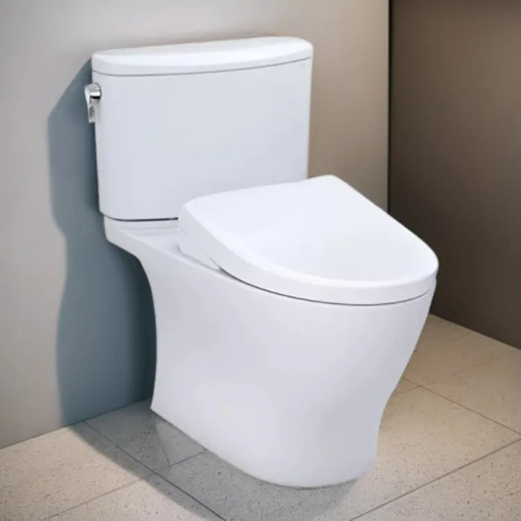 TOTO Nexus 1G Two-Piece Skirted Toilet w/ WASHLET+ (S7A), Elongated, Universal Height, 1.0 GPF, Cotton White - MW4424736CUFG#01