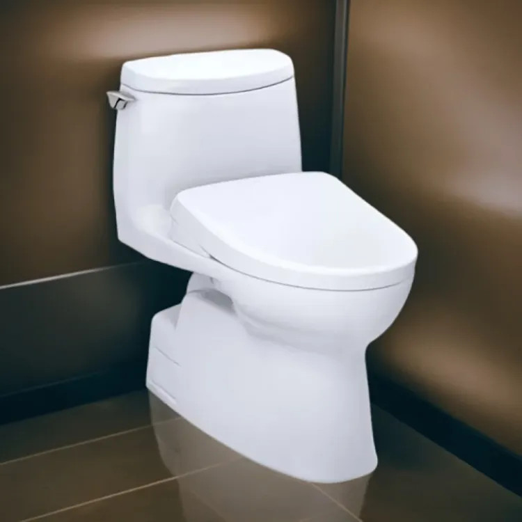 TOTO Carlyle II 1G WASHLET+ One-Piece Toilet with S7A Bidet Seat, Auto-Open/Close, 1.0 GPF, Auto-Flush, Cotton White - MW6144736CUFGA#01
