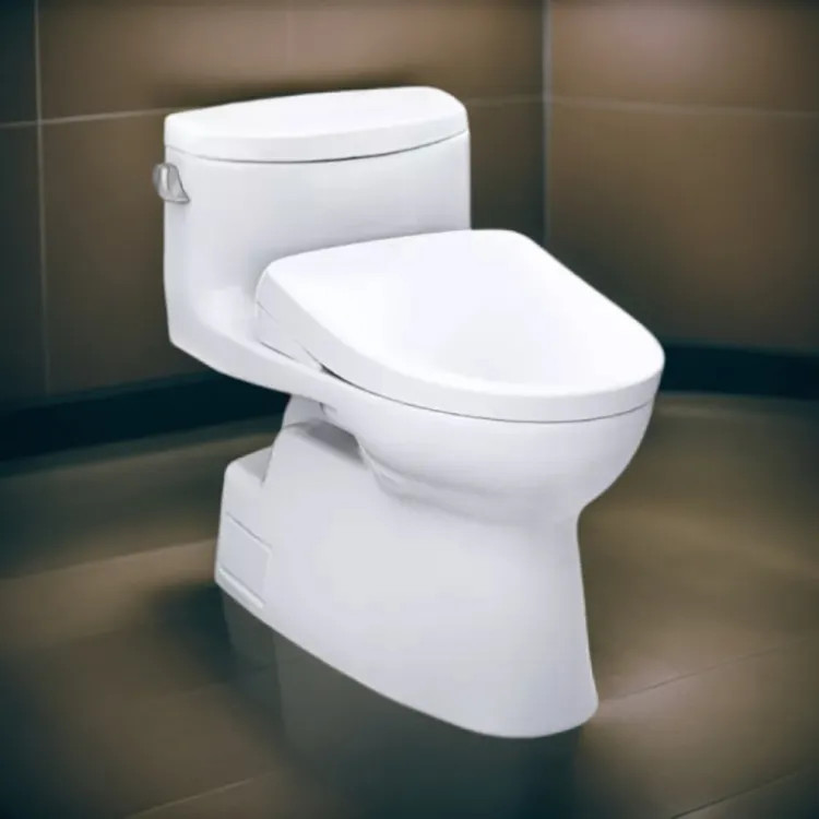 TOTO Carolina II WASHLET+ One-Piece Toilet with S7A Bidet Seat, Auto-Open/Close, 1.28 GPF, Cotton White - MW6444736CEFG#01