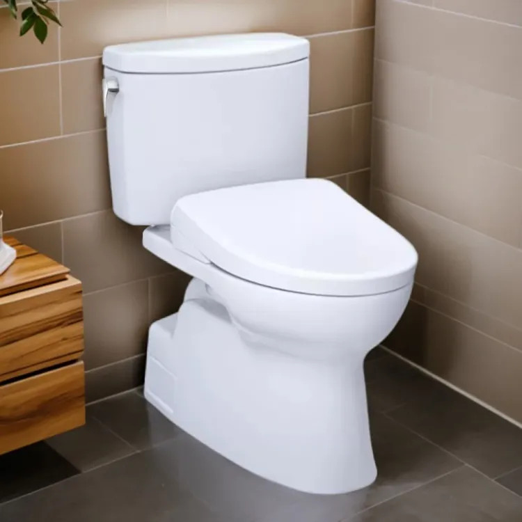 TOTO Vespin II 1G WASHLET+ Two-Piece Toilet with S7 Bidet Seat, 1.0 GPF, Auto-Flush, Cotton White - MW4744726CUFGA#01