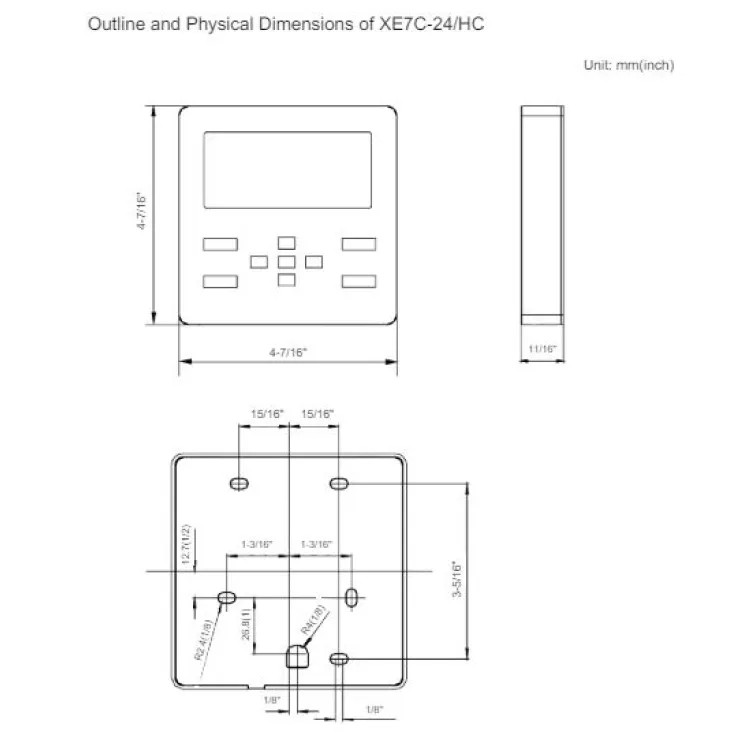 GREE LCD Touch-Button Programmable Wired Controller -  XE72C-24/HC
