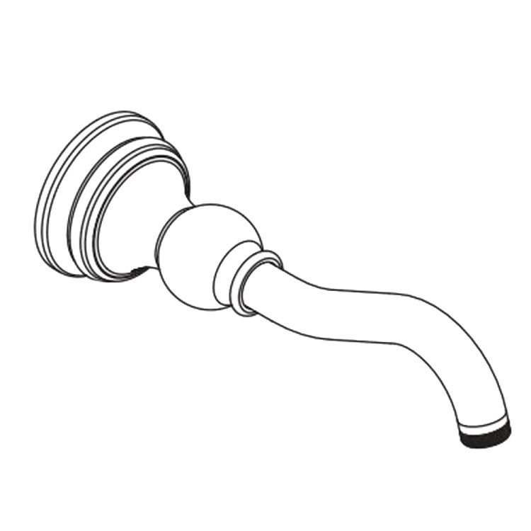 Moen Weymouth Wall-mounted Matte Black Spout Kit for a Two Handle Faucet Trim - 154293BL