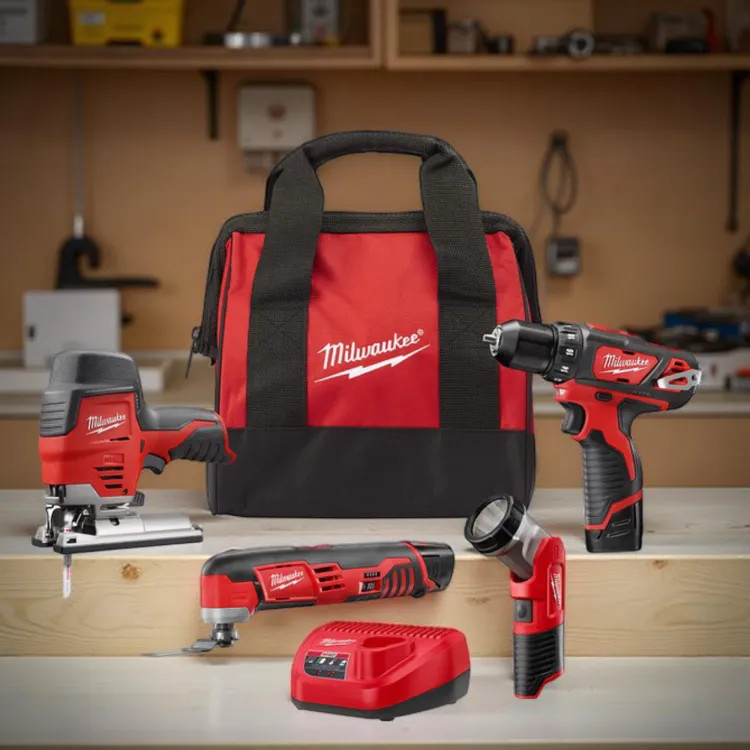 Milwaukee M12 12V Lithium-Ion Cordless 3/8 in. Drill/Driver Kit with (2) 1.5 Ah Batteries, Charger and Tool Bag - 2407-22C
