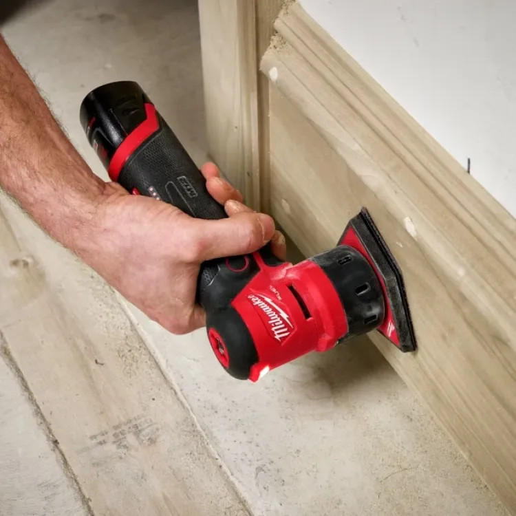 Milwaukee M12 FUEL 12-Volt Lithium-Ion Brushless Cordless Orbital Detail Sander with (9) Mesh Sanding Sheets, (1) Pad Saver, (1) Sponge Interface Pad, and Hex Wrench - 2531-20 