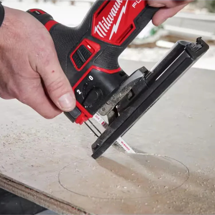 Milwaukee M12 12V Fuel Lithium-Ion Cordless Jig Saw with Dust Cover, Splinter Guard, Shoe Cover, and Vacuum Shroud - 2545-20 