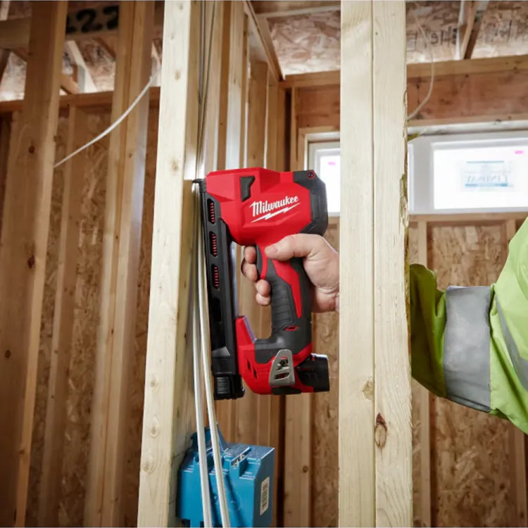 Milwaukee M12 Cordless Cable Stapler with Brushed Motor, Barrel Grip - 2448-20