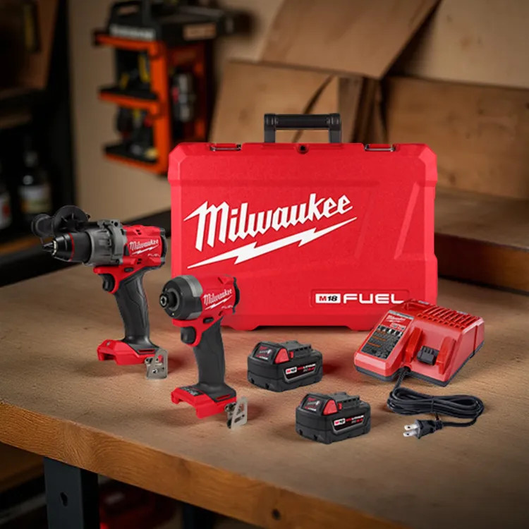 Milwaukee M18 FUEL 2-Tool Combo Kit with (2) REDLITHIUM XC5.0 Batteries, (1) Multi-Volt Charger, and (1) Contractor Bag - 3697-259