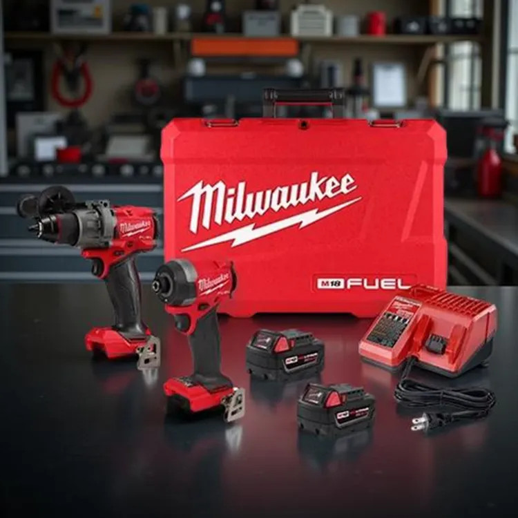 Milwaukee M18 FUEL 2-Tool Combo Kit with ONE-KEY, (2) REDLITHIUM XC5.0 Batteries, (1) Multi-Volt Charger, and (1) Carrying Case
