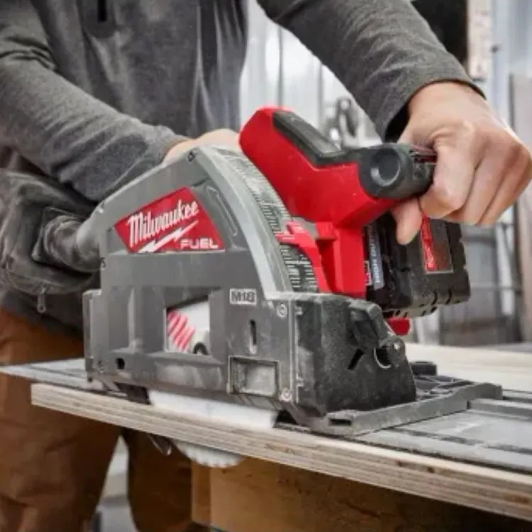 Milwaukee M18 FUEL 6-1/2" Plunge Track Saw Kit with XC6.0 Battery, Charger, and PACKOUT Tool Box - 2831-21