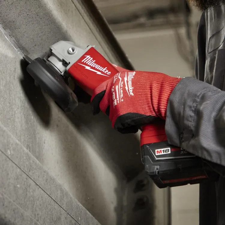 Milwaukee M18 FUEL 4-1/2" / 5" Variable Speed Braking Grinder, Paddle Switch No-Lock with Side Handle, T27 Guard, and T1 Clip-On Guard - 2888-20