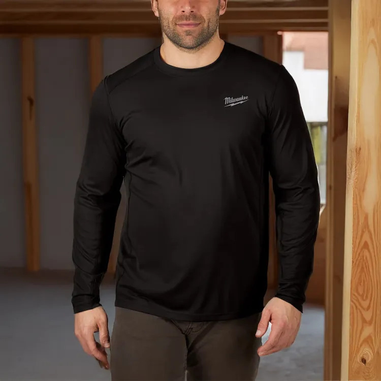 Milwaukee 2XL Black WORKSKIN Lightweight Performance T-Shirt, Short Sleeve - 414B-2X