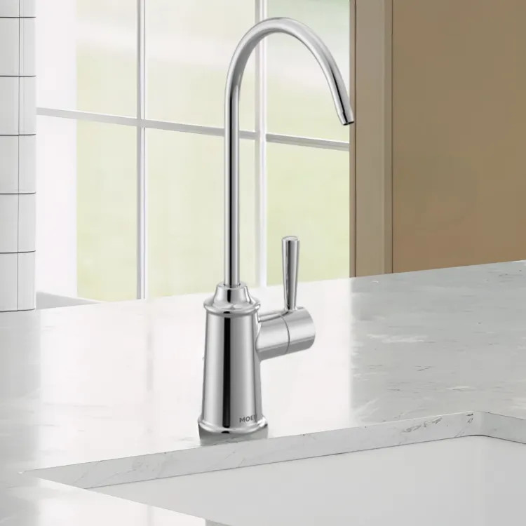Moen SIP Traditional Single-Handle High Arc Cold Beverage Faucet, 1.5 GPM, Chrome - F7600