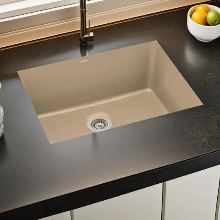 Elkay Quartz Luxe Sandstone 33in x 18-7/16in x 9-7/16in Single Bowl Undermount Sink with Rear Center Drain - ELXRU13322SN0