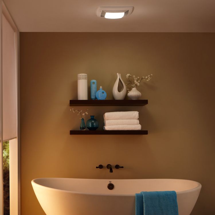 Broan-NuTone QT Series Exhaust Fan with Light and Night Light, 130 CFM - QT130LE