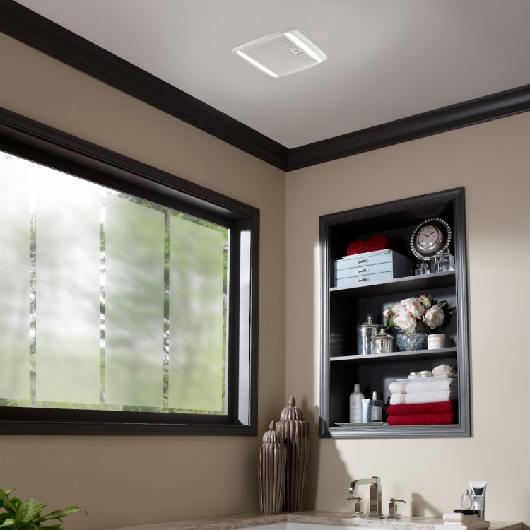 Broan-NuTone Ultra Green Multi-Speed Ceiling Bathroom Exhaust Fan with LED Light and Humidity Sensing, 110 CFM - ZB110HL1