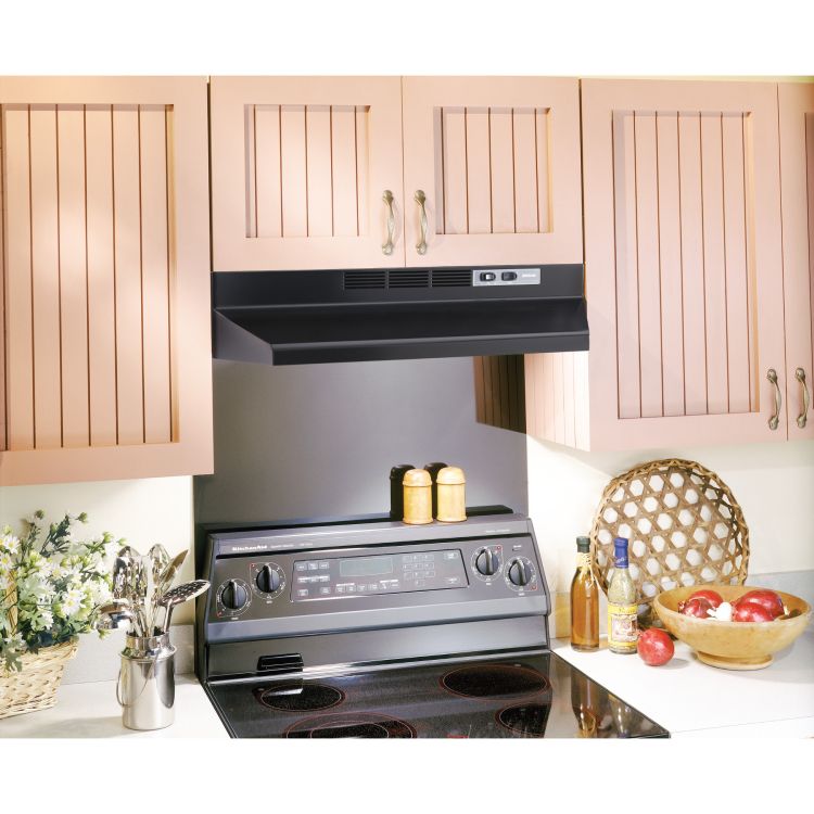 Broan-NuTone 30-Inch Ductless Under-Cabinet Range Hood With Easy Install System, Black - BUEZ130BL
