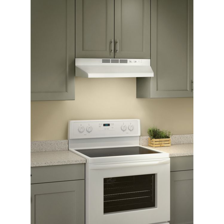 Broan-NuTone 30-Inch Ductless Under-Cabinet Range Hood With Easy Install System, White - BUEZ130WW