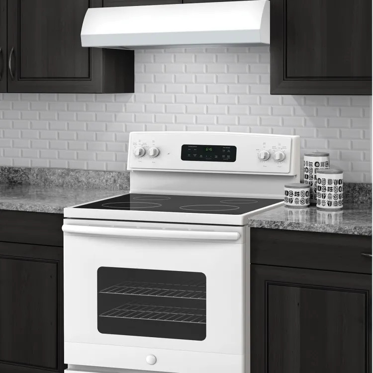 Broan-NuTone 30-Inch 4-Way Convertible Under-Cabinet Range Hood, 270 CFM, White - BXT130WW