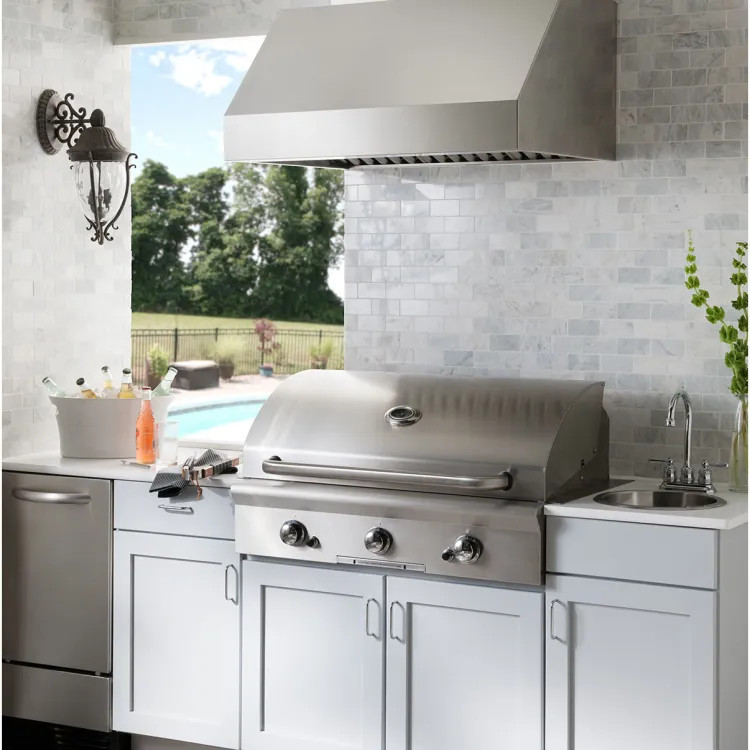 Broan-NuTone 42-Inch Pro-Style Outdoor Range Hood, 1290 CFM, Stainless Steel - EPD6142SS