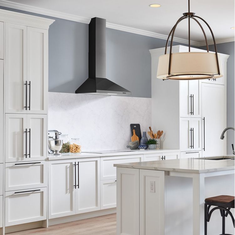 Broan-NuTone Elite 30-Inch Pyramidal Chimney Range Hood, 460 CFM, Black Stainless Steel - EW4830BLS