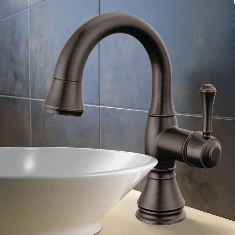 Delta Cassidy Single Handle Pull Down Bathroom Faucet, Diamond Seal, ADA, 1.2 GPM, Venetian Bronze - 597-RBPD-DST