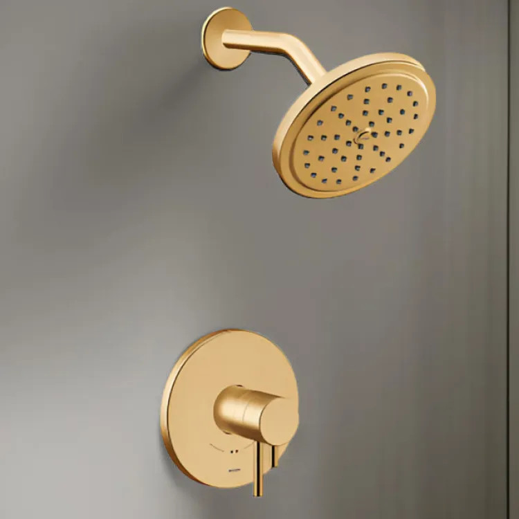 Moen Align 7" Raincan Shower Faucet, Lever Handle, Single Function, M-Core 4, Thermostatic Cartridge, 1.75 Gpm, Brushed Gold - UT4292EPBG
