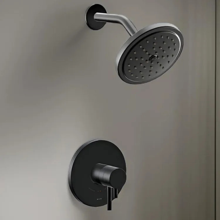 Moen Align 7" Raincan Shower Faucet, Lever Handle, Single Function, M-Core 4, Thermostatic Cartridge, 1.75 Gpm, Matte Black - UT4292EPBL