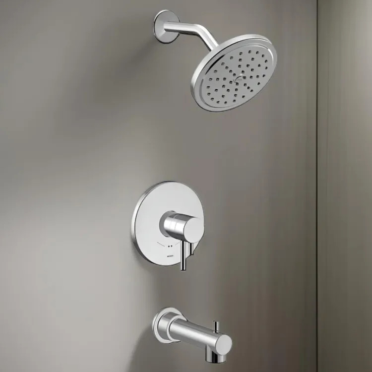 Moen Align Tub/Shower Faucet with Two-Handle Flow Control and Temperature Adjust Valve Trim, Lever Handles, M-Core 4, Thermostatic Cartridge, Chrome - UT4293EP