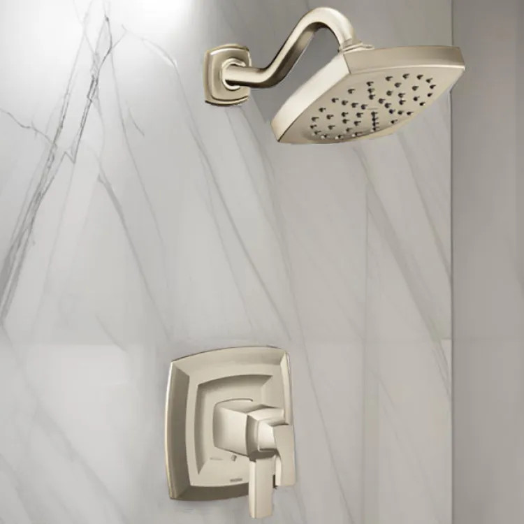Moen Voss 6" Raincan Shower Faucet, Lever Handles, Single-Function, M-Core 4, Thermostatic Cartridge, 1.75 GPM, Brushed Nickel - UT4692EPBN