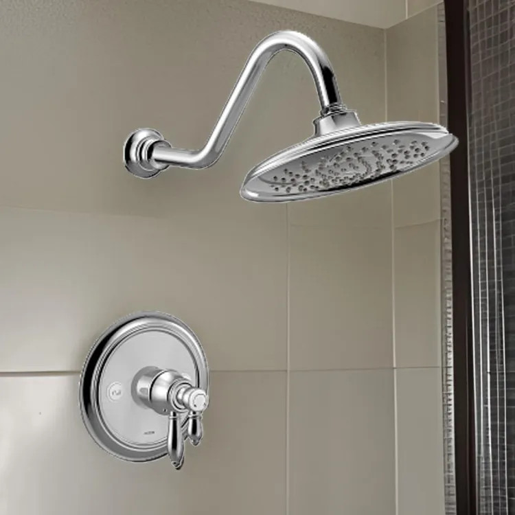 Moen Weymouth 9" Eco-Performance Rainshower Faucet, Lever Handle, Two Function, M-Core 4, Thermostatic Cartridge, 1.75 GPM, Chrome - UTS43102EP