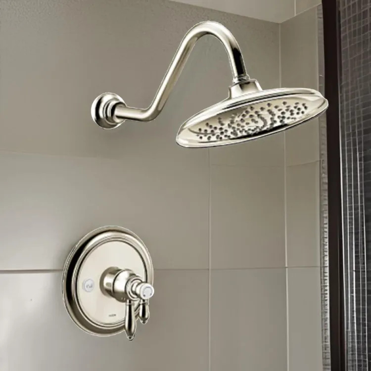 Moen Weymouth 9" Eco-Performance Rainshower Faucet, Lever Handle, Two Function, M-Core 4, Thermostatic Cartridge, 1.75 GPM, Polished Nickel - UTS43102EPNL