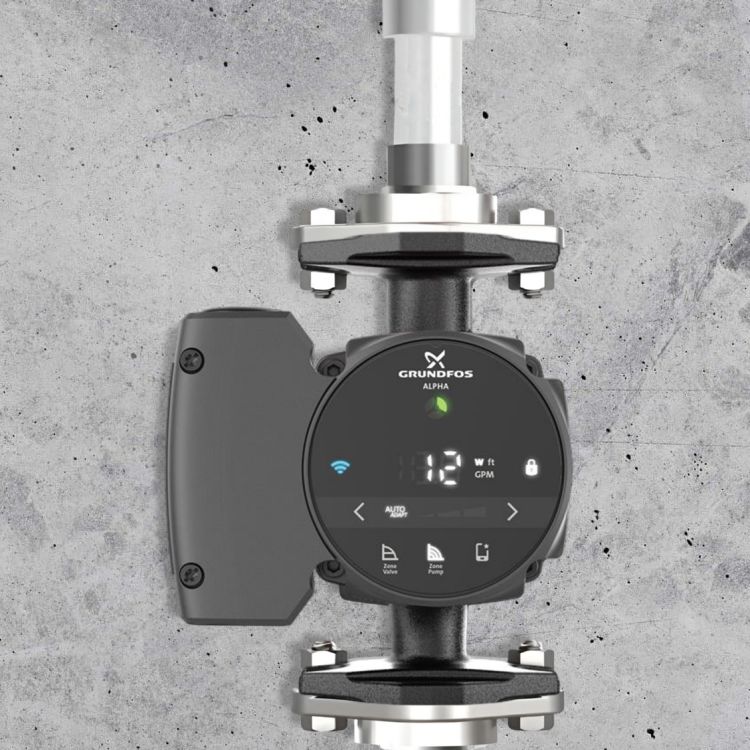 Grundfos ALPHA ECM Recirculation Pump - 1/25 HP Motor, 115V, 9H Efficiency, Durable Cast Iron Body, Flange Design, Residential - 15-58F (92603115)