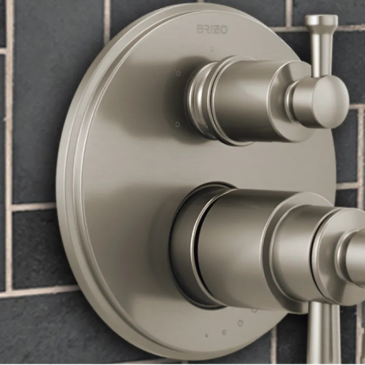 Brizo Atavis Escutcheon for a 6-Function Thermostatic Diverter Valve Trim, Brilliance Luxe Nickel - RP100729NK