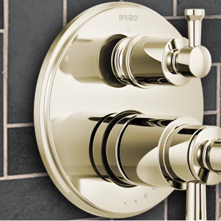 Brizo Atavis Escutcheon for a 6-Function Thermostatic Diverter Valve Trim, Brilliance Polished Nickel - RP100729PN