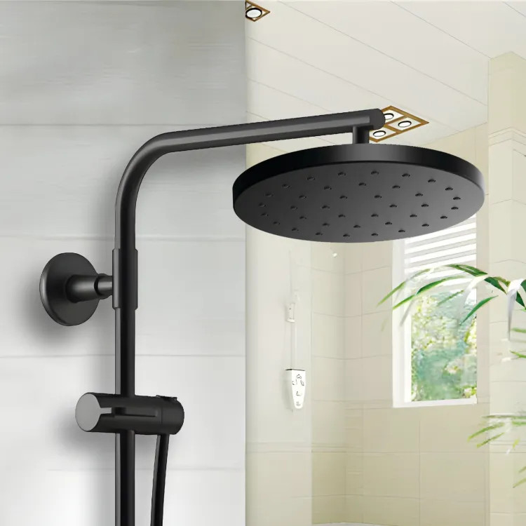 Brizo Essential 14" Raincan Showerhead, Single-Function, Round, H2Okinetic, Touch-Clean, 2.5 GPM, Matte Black - 81987-BL-2.5