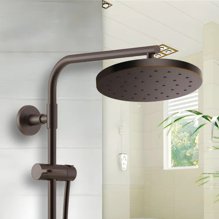 Brizo Essential 14" Raincan Showerhead, Single-Function, Round, H2Okinetic, Touch-Clean, 2.5 GPM, Venetian Bronze - 81987-RB-2.5