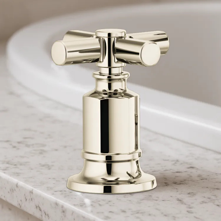 Brizo Invari Cross Handle Kit for Deck-Mounted Roman Tub Filler, Brilliance Polished Nickel - HX676-PN