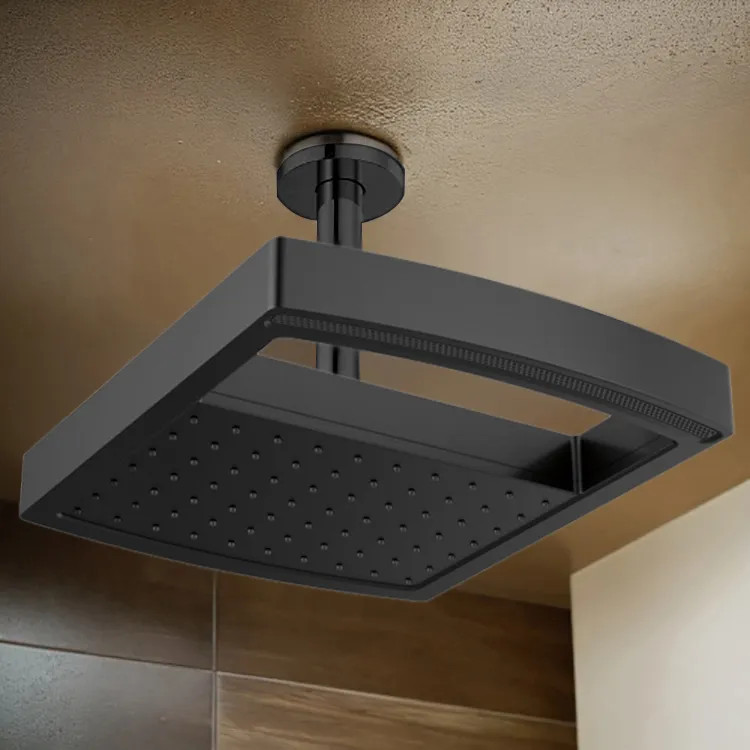 Brizo Kintsu 14” Dual Waterway Multi-Function Raincan Shower Head, Touch-Clean, 2.5 GPM, Matte Black - 81406-BL-2.5