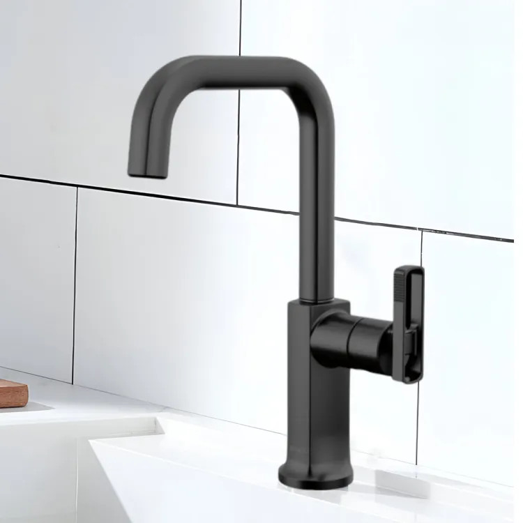 Brizo Kintsu Single Handle Bar Faucet with Square Spout, Less Handle, 1.8 GPM, Matte Black - 61007LF-BLLHP