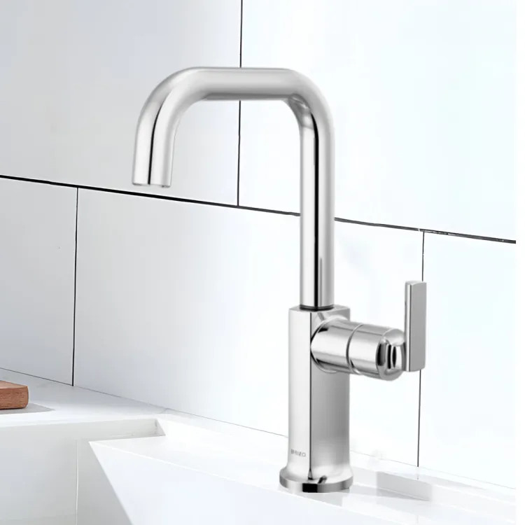 Brizo Kintsu Single Handle Bar Faucet with Square Spout, Less Handle, 1.8 GPM, Lumicoat Polished Chrome - 61007LF-PCLHP-L