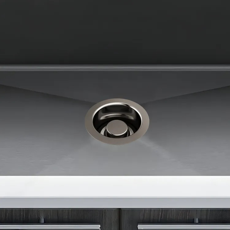 Brizo 4-1/2" Kitchen Sink Disposal Flange with Stopper, Brilliance Black Onyx - 69072-BNX