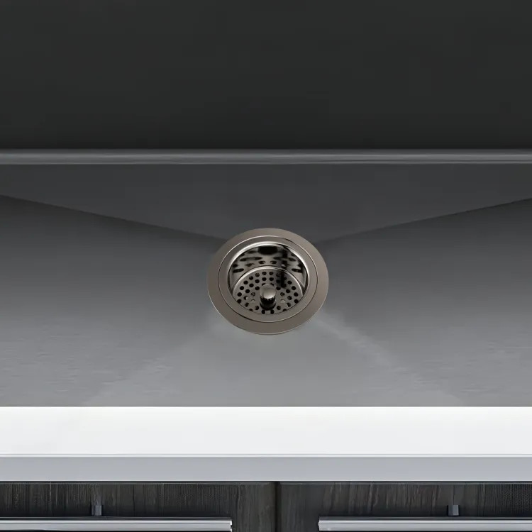 Brizo Kitchen Sink Flange and Strainer Kit, Brilliance Black Onyx - 69052-BNX