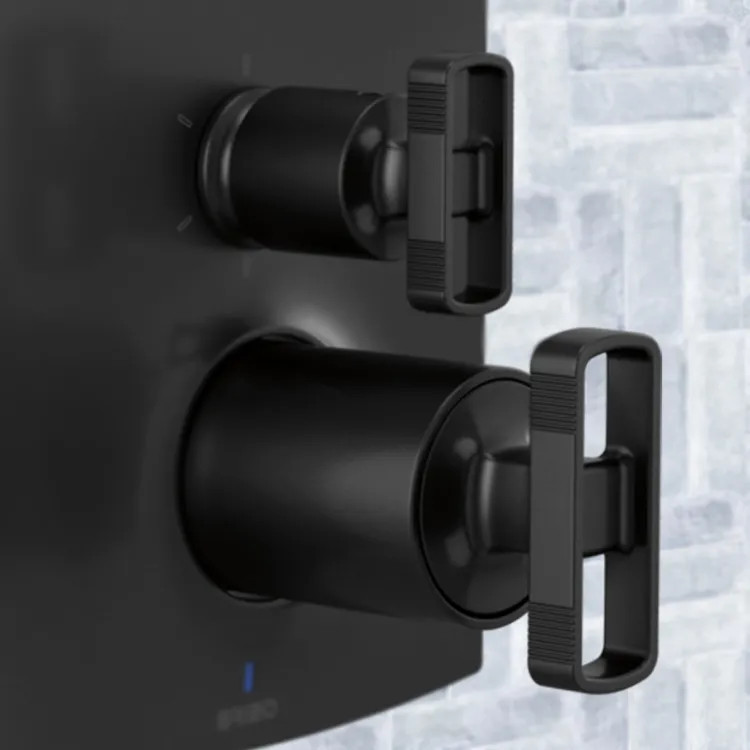 Brizo Kintsu Pressure Balance Valve with Integrated Diverter Trim Knob Handle Kit, Matte Black - HK75P06-BL