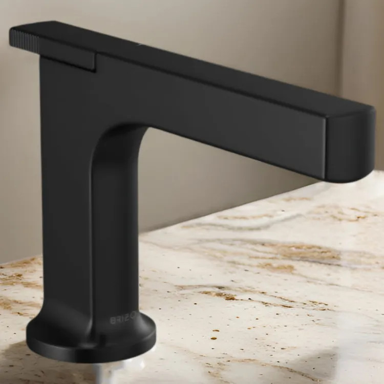 Brizo Kintsu Single-Handle Deck-Mount Lavatory Faucet, 1.2 GPM, Matte Black - 65006LF-BL-ECO