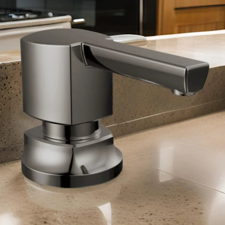 Brizo Kintsu Soap/Lotion Dispenser, 13 oz, Lumicoat Black Onyx - 695306-BNX-L